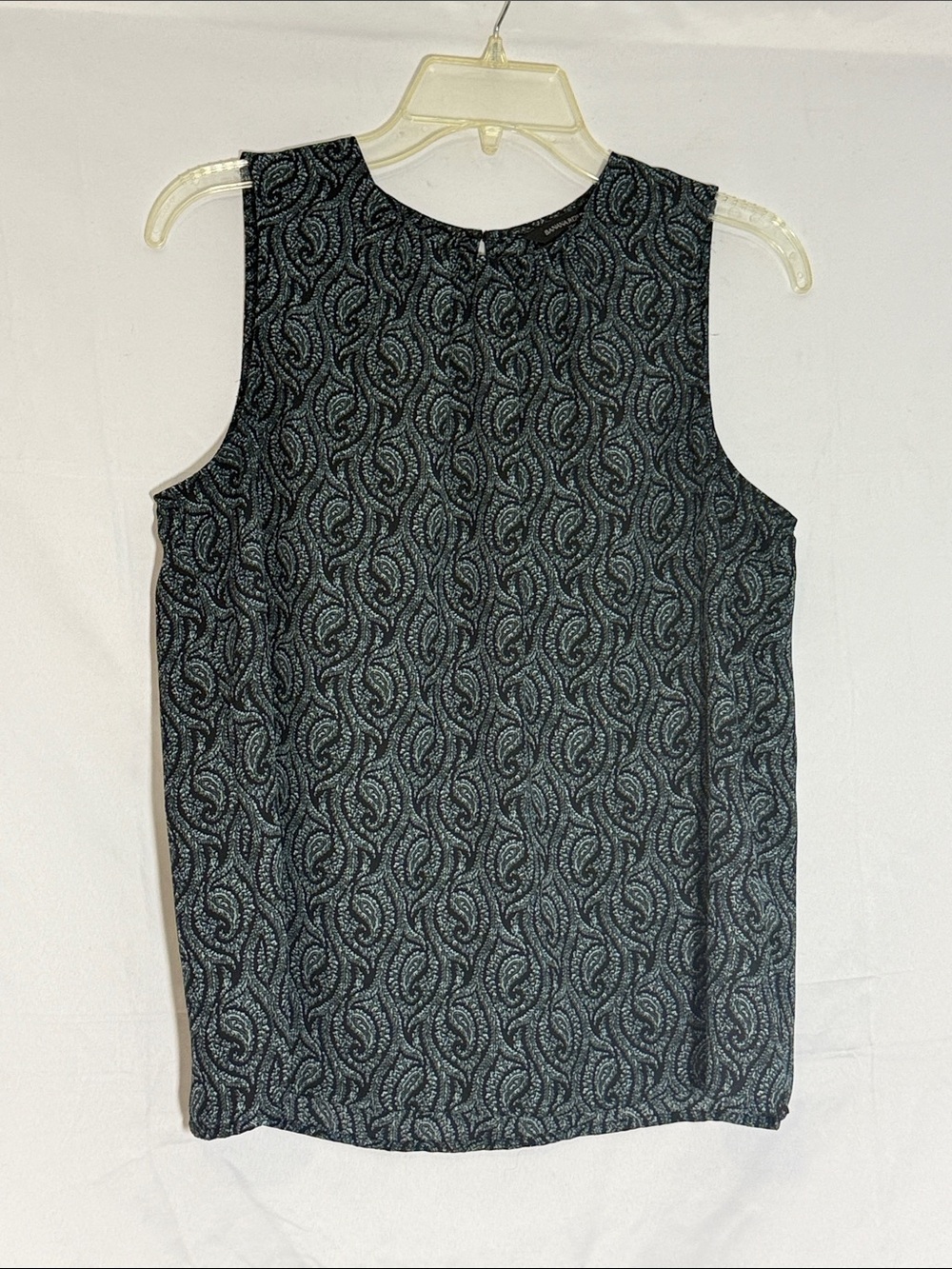 Banana Republic Black Paisley Jacquard Sleeveless Shell